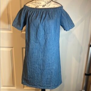 Merona off-shoulder chambray denim dress, size small.